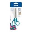 Milan Basic Blister de Tijeras Escolares Basic Verde Azulado - Mango Ergonomico - Punta Redondeada - Acero Inoxidable de 13.4cm - Color Verde