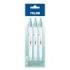 Milan P1 + Pack de 3 Boligrafos de Bola Retractiles - Tinta Azul - Punta Redonda 1mm - Superficie Antibacteriana - Color Blanco