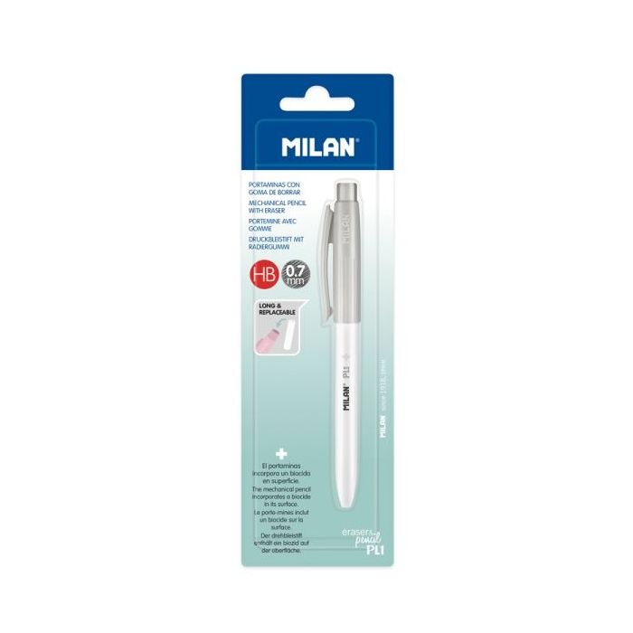 Milan Pl1 + Portaminas 0.7mm - Superficie Antibacteriana - Color Gris