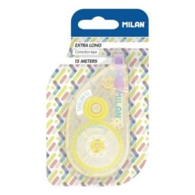 Milan New Look Cinta Correctora Extra-Larga - Presentacion en Blister - 5mm x 15m - Color Amarillo