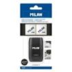 Milan Compact Shadow Afilaborra - 2 Gomas de Recambio - Cuchilla de Acero de Seguridad - Doble Agujero para Normal y Maxi - Color Negro
