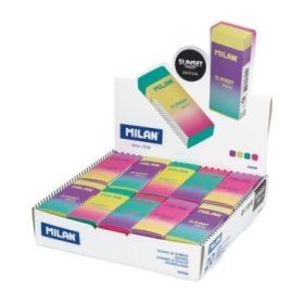 Milan Nata 320 Sunset Expositor con 20 Gomas de Borrar - Colores Surtidos