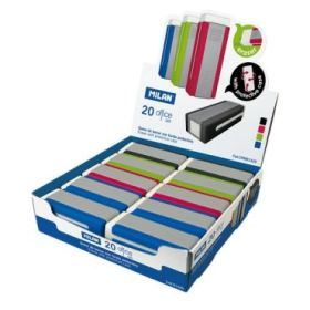 Milan Nata 320 Expositor con 20 Gomas de Borrar - Colores Surtidos