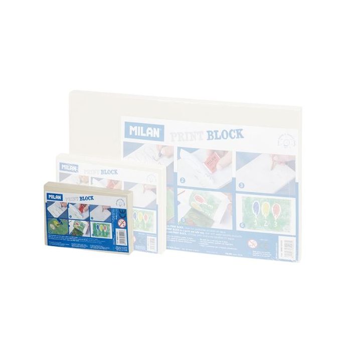 Milan Print Block Plancha de Grabado - Formato S - 7x11x0.9cm - Color Marron