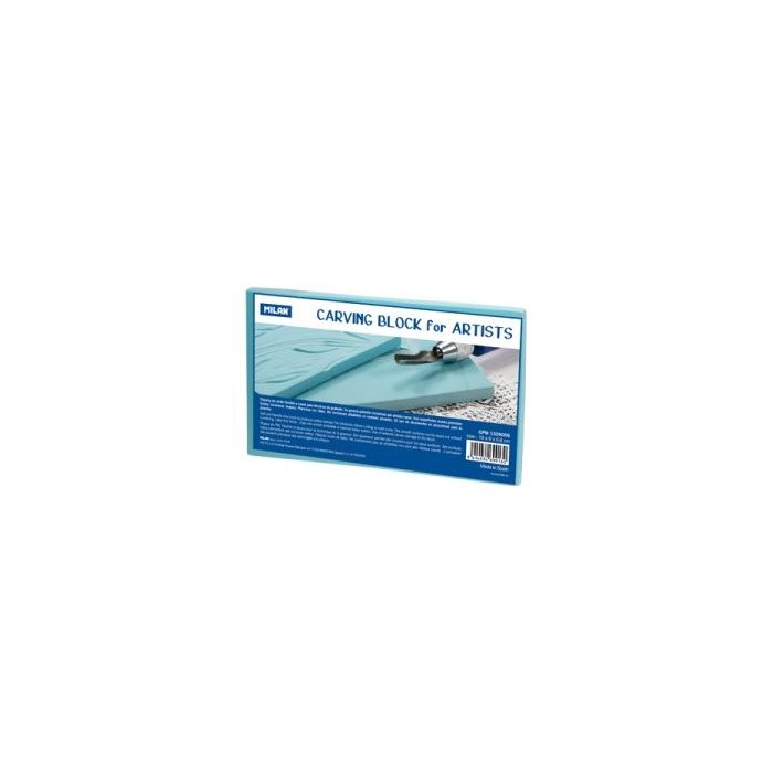 Milan Carving Block Plancha de Grabado - Vinilo Flexible - Formato M - 15x9x0.6cm - Color Azul