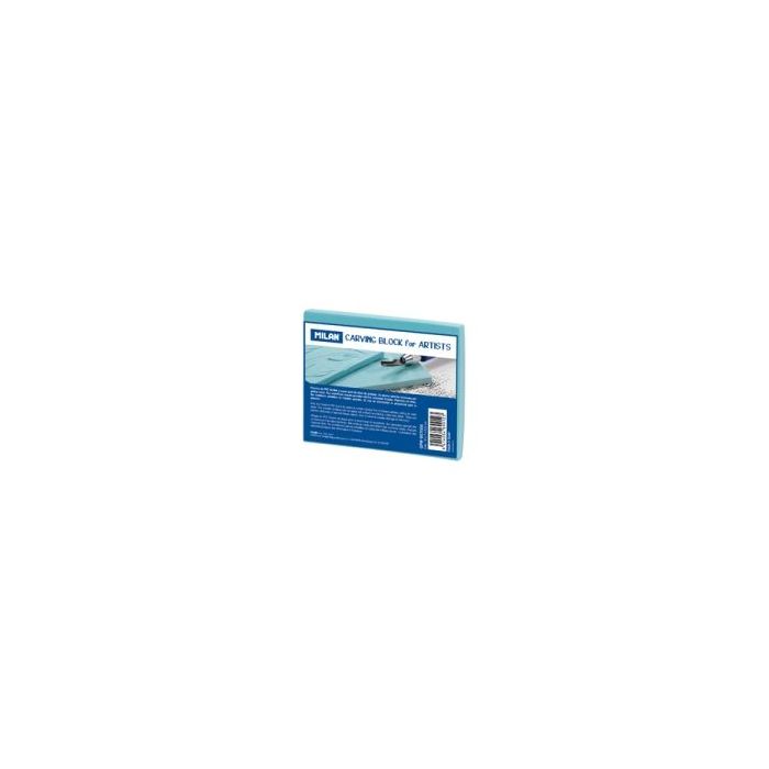 Milan Carving Block Plancha de Grabado - Vinilo Flexible - Formato S - 9x7x0.6cm - Color Azul
