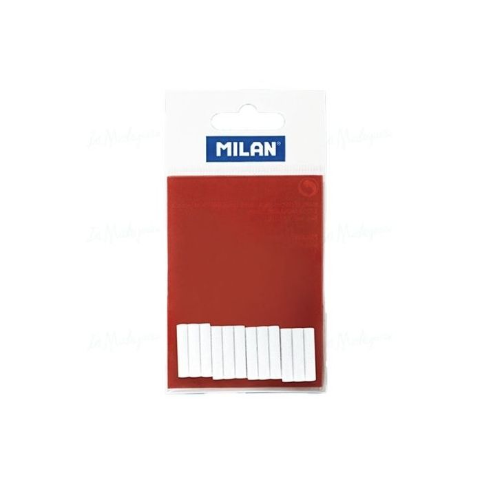 Milan Pack de 12 Gomas de Recambio Flexibles para Borrador Electrico - Color Blanco