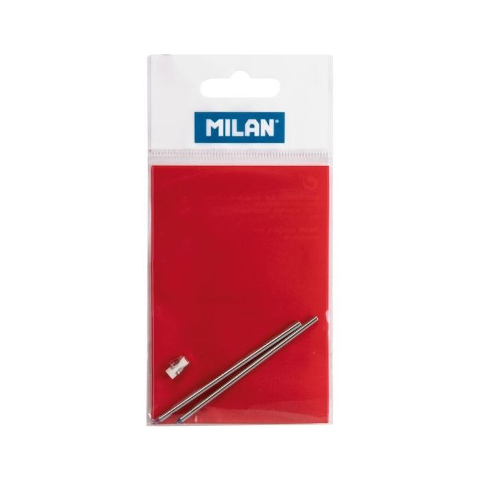 Milan Recambio para Boligrafo Multifuncion - Tinta Azul - Tinta Roja - Goma de Borrar - Colores Surtidos
