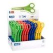 Milan Expositor con 24 Tijeras con Funda - Regla Integrada de 5cm - Punta Redondeada - Acero Inoxidable de 14.7cm - Colores Surtidos