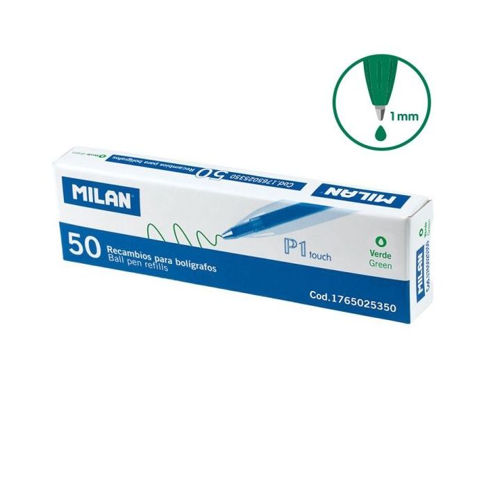 Milan P1 Touch Pack de 50 Recambios - Punta de 1mm - Color Verde