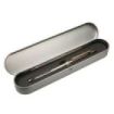 Milan Caja Metalica con Boligrafo Multifuncion - Boligrafo Azul - Boligrafo Rojo - Portaminas - Goma de Borrar - Color Plata