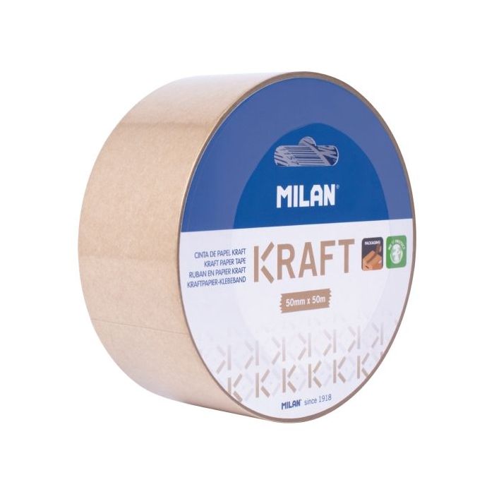 Milan Precinto de Papel Kraft - 50mm x 50m - Color Marron