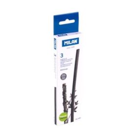 Milan Pack de 3 Barritas de Carboncillo - Natural - Redondo de 6-8mm - Color Negro