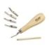 Milan Pack de 5 Gubias para Grabado - Hojas y Puntas Sutridas - Ergonomico - Color Madera Claro