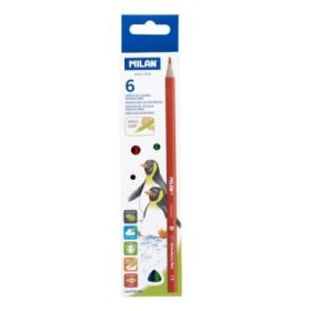 Milan Pack de 6 Lapices de Colores - Triangulares - Colores Surtidos