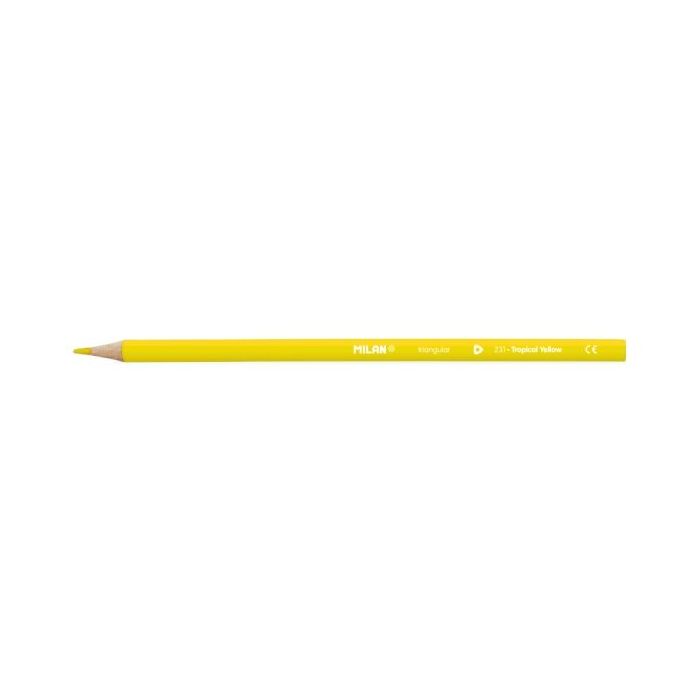 Milan Unicolor Lapices de Color Amarillo - Triangular - Color Amarillo