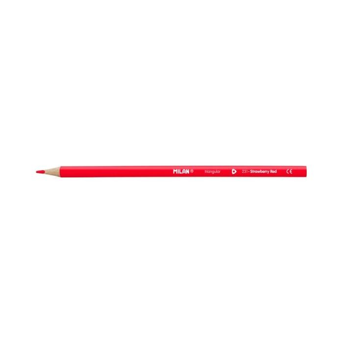 Milan Unicolor Lapices de Color Rojo - Triangular - Color Rojo