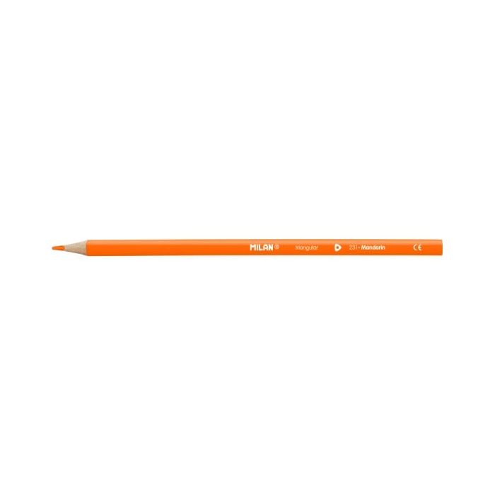 Milan Unicolor Lapices de Color Naranja - Triangular - Color Naranja