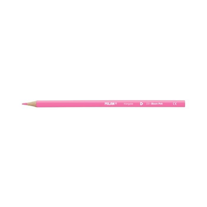 Milan Unicolor Lapices de Color Rosa - Triangular - Color Rosa