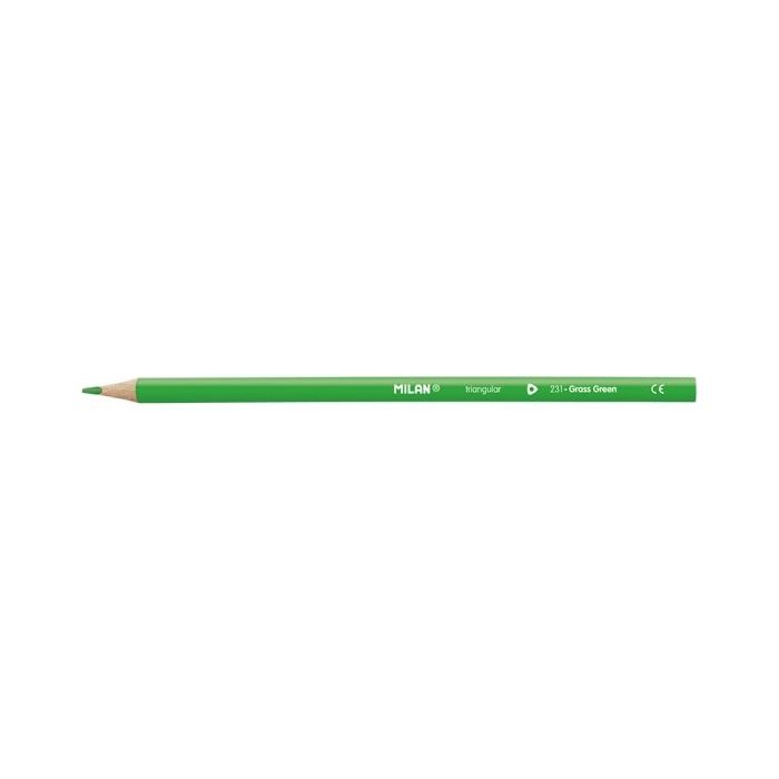 Milan Unicolor Lapices de Color Verde Claro - Triangular - Color Verde Claro