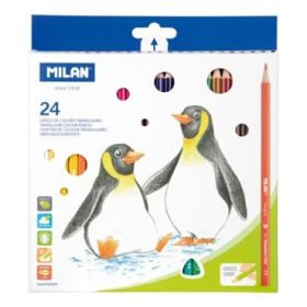 Milan Pack de 24 Lapices de Colores - Triangulares - Colores Surtidos