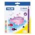 Milan Maxi Pack de 12 Lapices de Colores - Incluye Sacapuntas - Hexagonales - Colores Surtidos