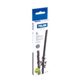 Milan Pack de 5 Barritas de Carboncillo - Natural - Redondo de 6-8mm - Color Negro