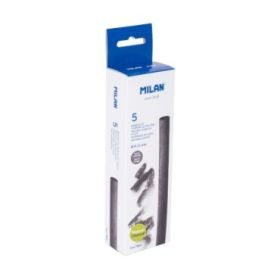 Milan Pack de 5 Barritas de Carboncillo - Natural - Redondo de 9-11mm - Color Negro