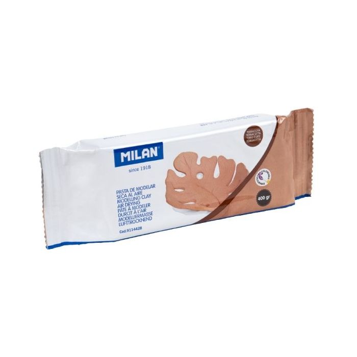 Milan Pasta para Modelar - Seca al Aire - 400g - Facil de Moldear - Color Terracota