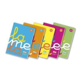 Lamela Pack de 5 Libretas Grapadas con 50 Hojas de 90g/m2 con Margen - Formato A4 - Pauta Cuadrovia de 2.5mm - Cubierta de Polipropileno Fluorescente - Papel Offset Blanco Extra - Colores Surtidos