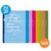 Lamela Pack de 10 Libretas Grapadas con 50 Hojas de 70g/m2 con Margen - Formato Cuarto - Pauta Cuadrovia de 5mm - Cubierta de Cartoncillo Plastificado - Papel Offset Blanco Extra - Colores Surtidos