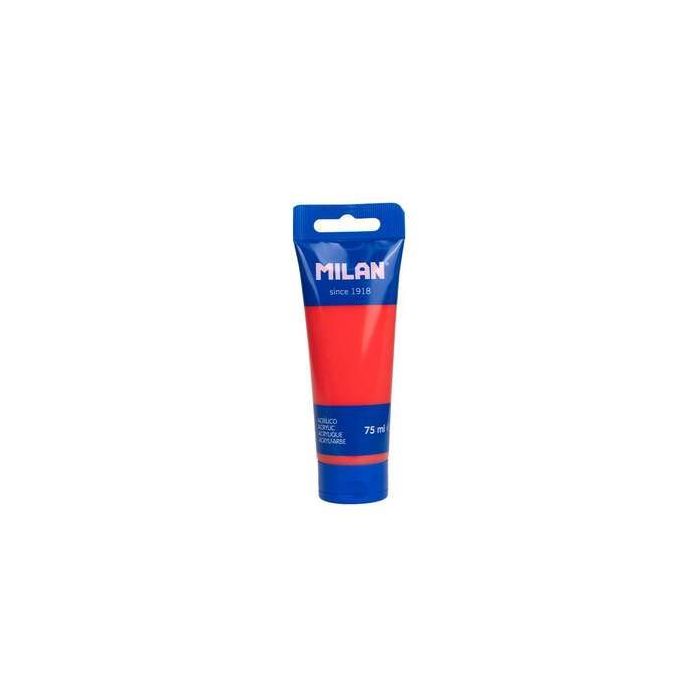 Milan Tubo de Pintura Acrilica 75ml - Pigmentos de Alta Calidad - Mezclable - Color Rojo Sandia