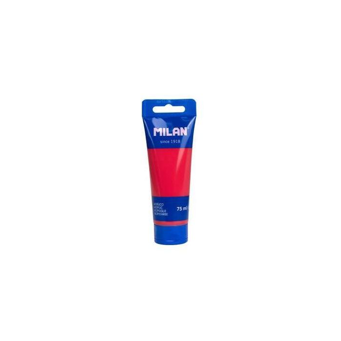 Milan Tubo de Pintura Acrilica 75ml - Pigmentos de Alta Calidad - Mezclable - Color Rojo Coral
