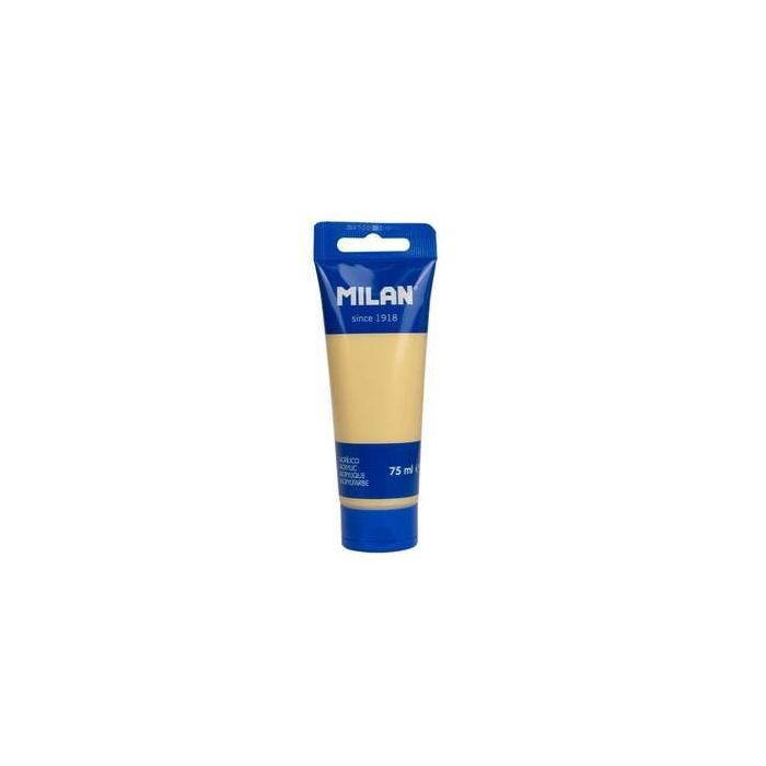 Milan Tubo de Pintura Acrilica 75ml - Pigmentos de Alta Calidad - Mezclable - Color Oro