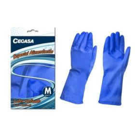 Cegasa Guantes de Latex Talla M 7-71/2 - Aptos para Manipulacion de Alimentos - Color Azul