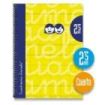 Lamela Cuaderno Espiral con 80 Hojas de 70g/m2 con Margen - Formato Cuarto - Pauta Cuadrovia de 2.5mm - Cubierta Extra Dura - Papel Offset Blanco Extra - Color Amarillo