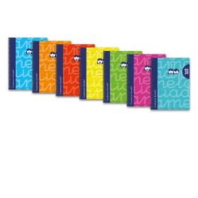 Lamela Pack de 6 Cuadernos de Espiral con 80 Hojas de 90g/m2 con Margen - Formato Cuarto - Pauta Cuadrovia de 3mm - Cubierta Extra Dura - Papel Offset Blanco Extra - Colores Surtidos