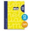 Lamela Cuaderno Espiral con 80 Hojas de 70g/m2 con Margen - Formato Cuarto - Pauta Cuadrovia de 5mm - Cubierta Extra Dura - Papel Offset Blanco Extra - Color Amarillo
