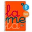 Lamela Cuaderno Espiral con 80 Hojas de 90g/m2 con Margen - Formato Cuarto - Pauta Cuadrovia de 2.5mm - Cubierta Extra Dura - Papel Offset Blanco Extra - Color Naranja