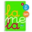 Lamela Cuaderno Espiral con 80 Hojas de 90g/m2 con Margen - Formato Cuarto - Pauta Cuadrovia de 2.5mm - Cubierta Extra Dura - Papel Offset Blanco Extra - Color Verde