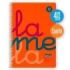 Lamela Cuaderno Espiral con 80 Hojas de 90g/m2 con Margen - Formato Cuarto - Pauta Cuadrovia de 4mm - Cubierta Extra Dura - Papel Offset Blanco Extra - Color Naranja