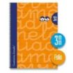 Lamela Cuaderno Espiral con 80 Hojas de 90g/m2 con Margen - Formato Folio - Pauta Cuadrovia de 3mm - Cubierta Extra Dura - Papel Offset Blanco Extra - Color Naranja