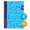 Lamela Cuaderno Espiral con 80 Hojas de 90g/m2 con Margen - Formato Folio - Pauta Cuadrovia de 4mm - Cubierta Extra Dura - Papel Offset Blanco Extra - Color Azul