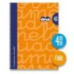 Lamela Cuaderno Espiral con 80 Hojas de 70g/m2 con Margen - Formato Folio - Pauta Cuadrovia de 4mm - Cubierta Extra Dura - Papel Offset Blanco Extra - Color Naranja