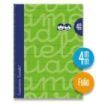 Lamela Cuaderno Espiral con 80 Hojas de 90g/m2 con Margen - Formato Folio - Pauta Cuadrovia de 4mm - Cubierta Extra Dura - Papel Offset Blanco Extra - Color Verde