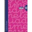 Lamela Cuaderno Espiral con 80 Hojas de 90g/m2 con Margen - Formato Folio - Pauta Cuadrovia de 5mm - Cubierta Extra Dura - Papel Offset Blanco Extra - Color Fucsia