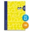 Lamela Cuaderno Espiral con 80 Hojas de 90g/m2 con Margen - Formato Folio - Pauta Cuadrovia de 2.5mm - Cubierta Extra Dura - Papel Offset Blanco Extra - Color Amarillo