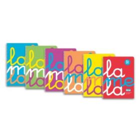 Lamela Pack de 6 Cuadernos de Espiral con 80 Hojas de 90g/m2 con Margen - Formato Folio - Pauta Cuadrovia de 5mm - Cubierta de Polipropileno Fluorescente - Papel Offset Blanco Extra - Colores Surtidos