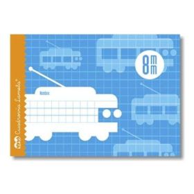 Lamela Libreta Grapada con 16 Hojas de 70g/m2 con Margen - Formato Cuarto - Pauta Cuadrovia de 8mm - Cubierta de Cartoncillo Plastificado - Papel Offset Blanco Extra - Color Azul