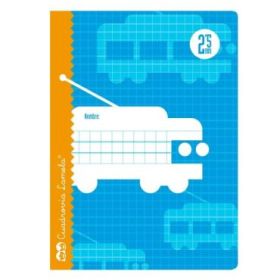 Lamela Libreta Grapada con 30 Hojas de 70g/m2 con Margen - Formato Cuarto - Pauta Cuadrovia de 2.5mm - Cubierta de Cartoncillo Plastificado - Papel Offset Blanco Extra - Color Azul